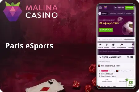 Compétitions professionnelles d'eSports avec paris au Malina Casino