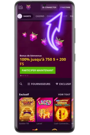 Malina Casino page accueil bouton inscription sport